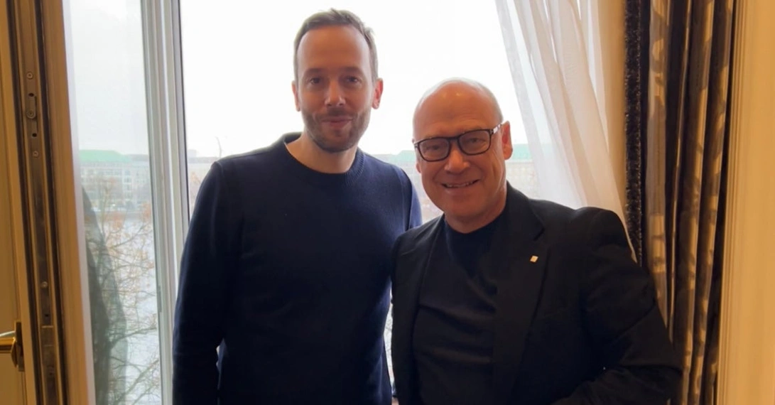 Philipp Westermeyer und Lanserhof-Gründer Christian Harisch trafen sich in Hamburg zur Podcast-Aufnahme. Foto: OMR