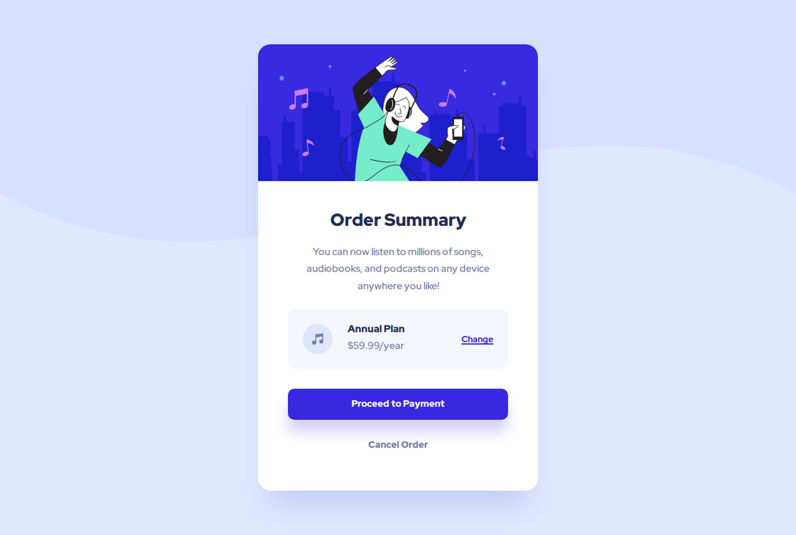 Order summary component