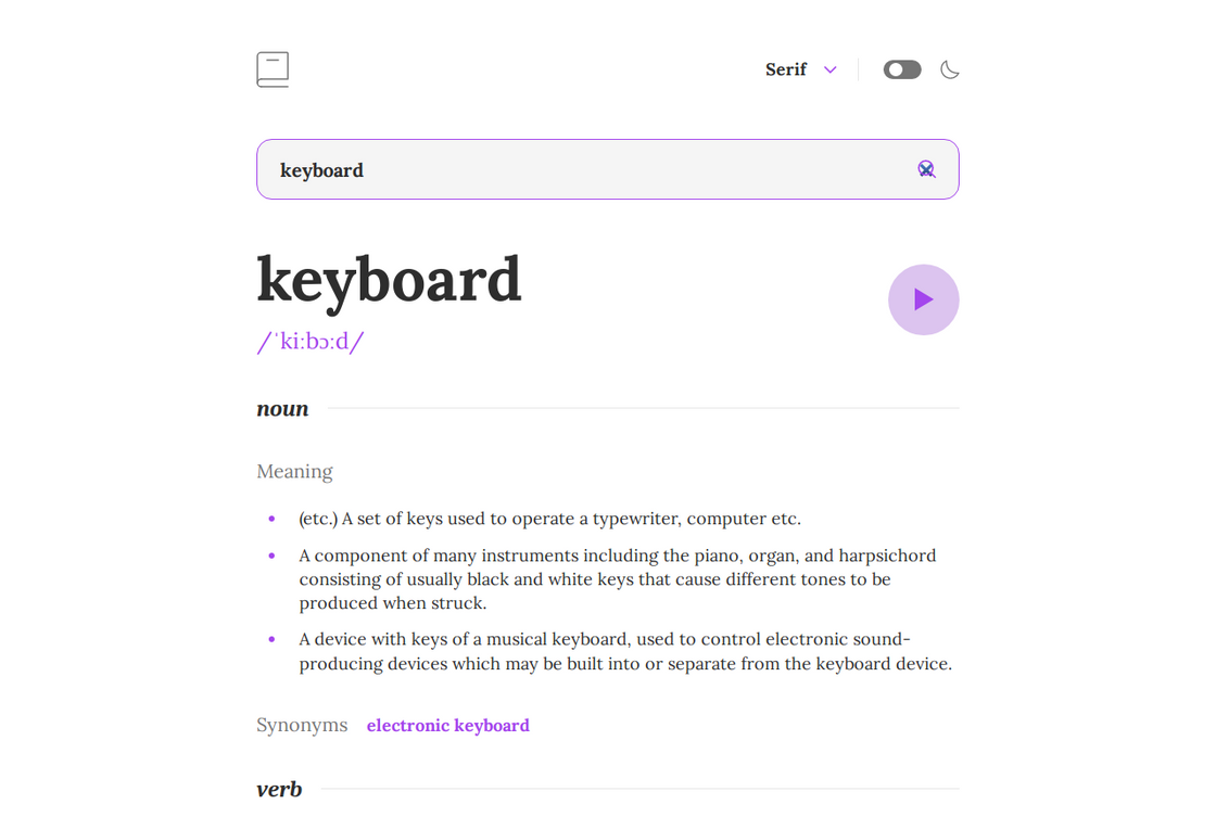 Dictionary web app