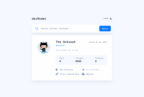 GitHub user search app