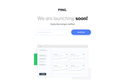 Ping single column coming soon page