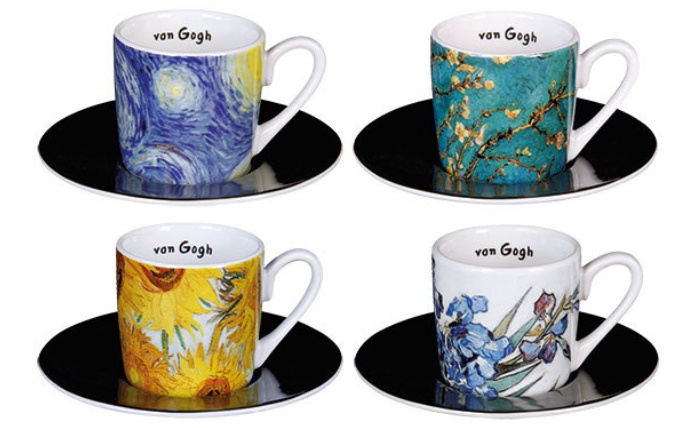 Product afbeelding: Vincent van Gogh: Set van 4 espressokopjes met kunstmotieven