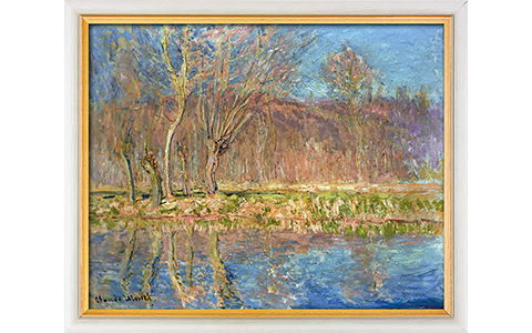 Product afbeelding: Monet - Bomen langs de oever, lente in Giverny (1885)