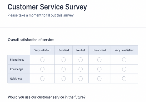 Customer Service Feedback Form