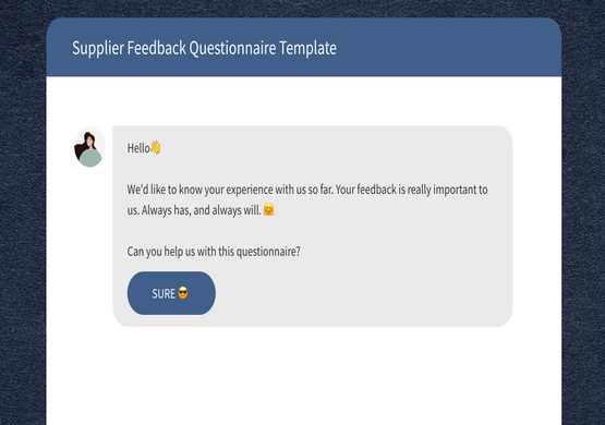 Unusual Supplier Feedback Questionnaire