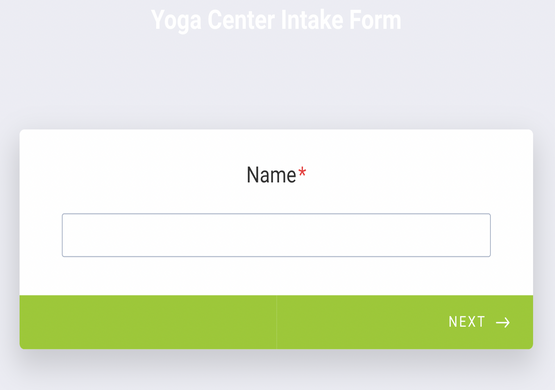 Yoga Client Multistep Intake Form