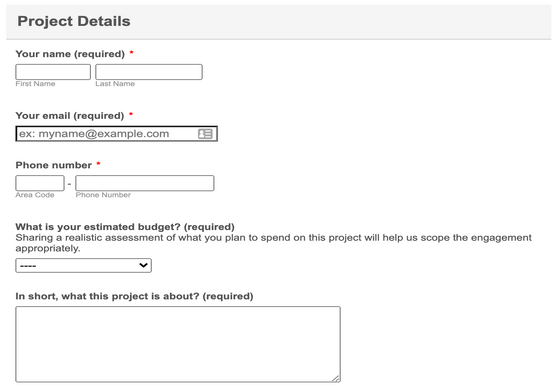 Design Project Order Form