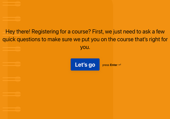 Online Course Short Registration Form