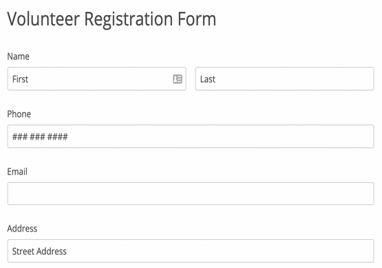 Simple Volunteer Registration Form