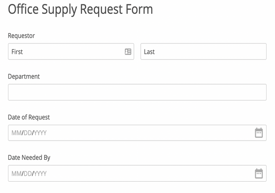 Office Supply Request Order Form