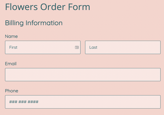 Wedding Flowers Order Form