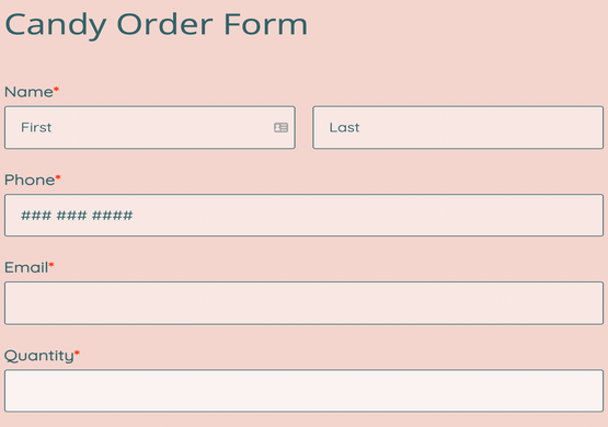 Candy Order Form