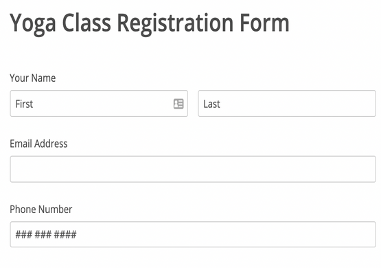 Yoga Student Registration Form