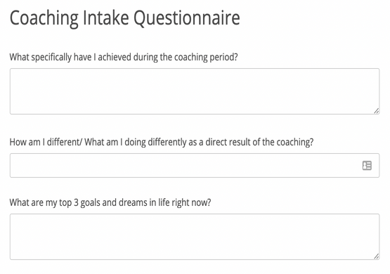 Coaching Client Intake Questionnaire