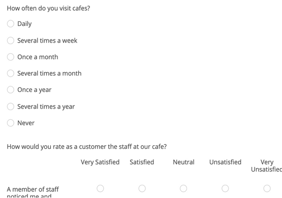 Coffee Feedback Form