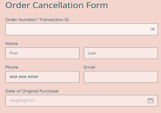 Order Cancellation Form