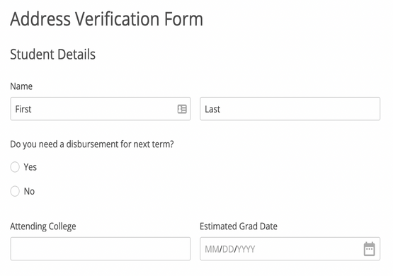 Address Verification Form Example