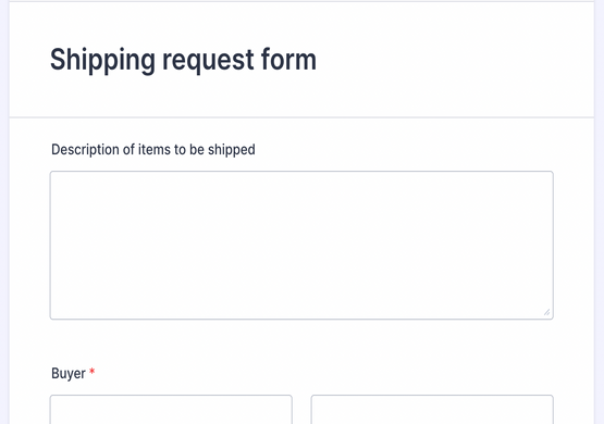 Simple Shipping Request Form (International Shipping)