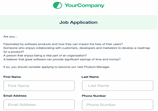 Simple Job Application Form