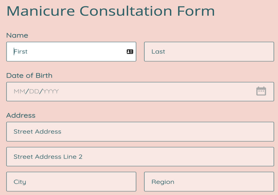 Nails Client Consultation Form