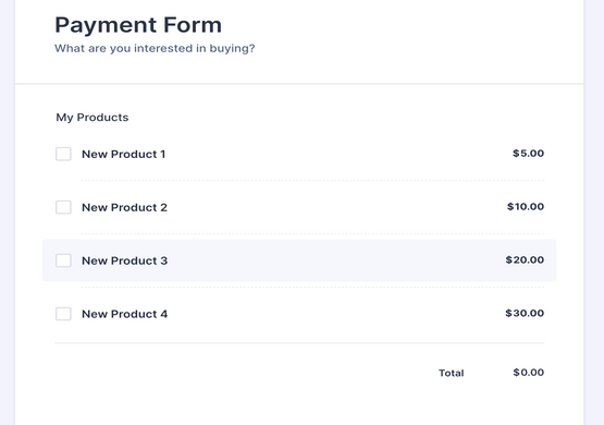 Payment Order Form for PayPal Pro