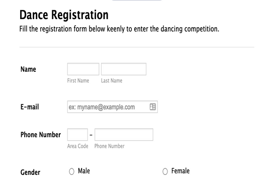 Short and Sweet Dance Class Registration