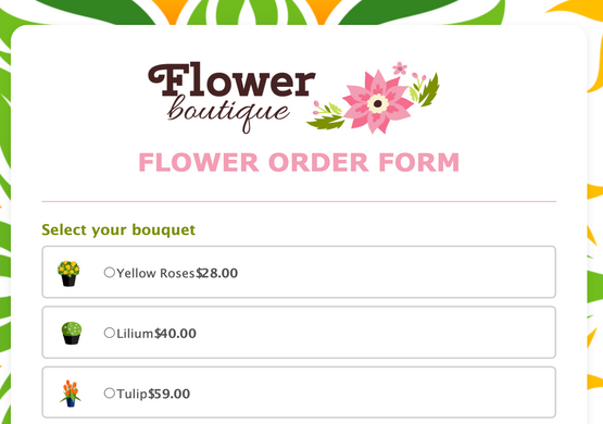 Nicely Built Flower Order Form