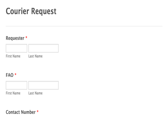 Courier Service Request Form