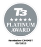 T3 Platinum Award Logo CX 400BT