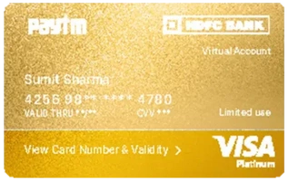 Paytm HDFC Bank Mobile Credit Card