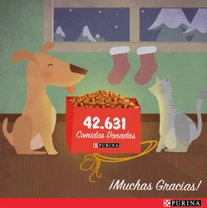 Purina donará 4.000kg de comida para perros y gatos tras el concurso ¡Esta Navidad ninguna mascota sin comida!