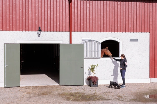 Erica förverkligade sin stall- och ridhusdröm: "Praktiskt och hållbart med betong"