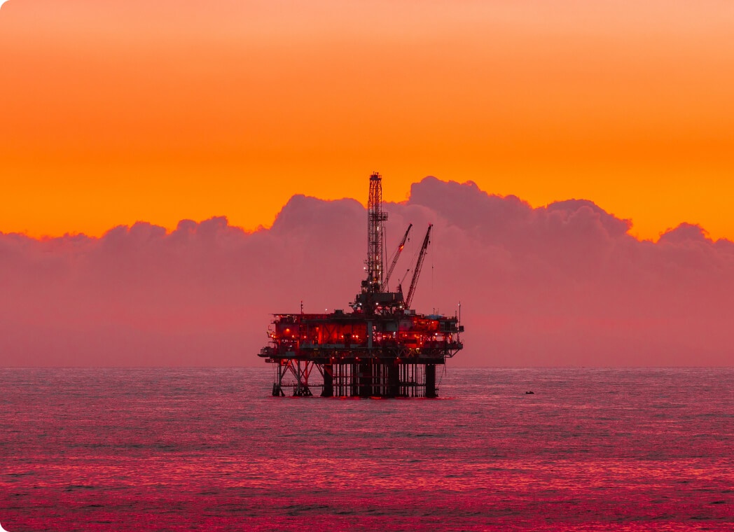 Oil platform in the ocean