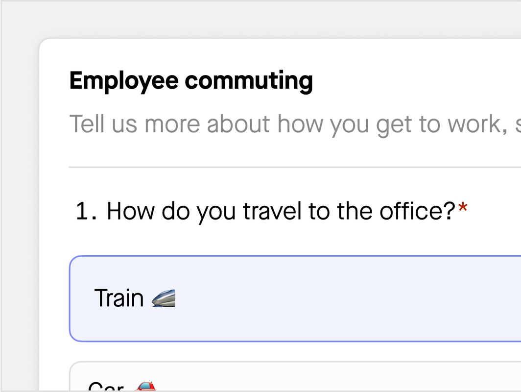 Sweep app: Employee commuting survey