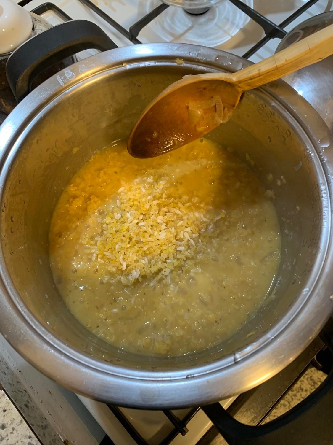 Step 4 for the Mercimek Corbasi recipe