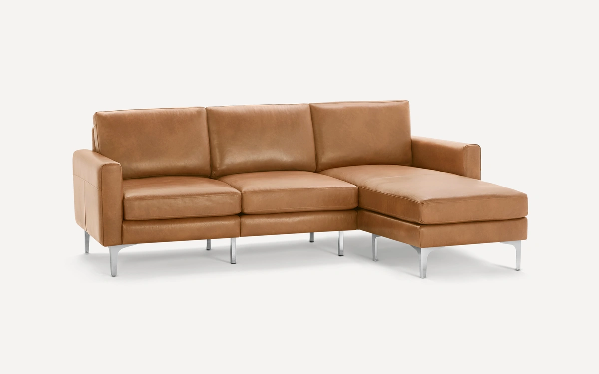 Camel leather best sale sectional recliner