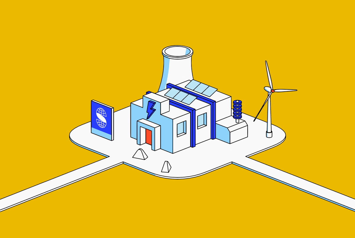 Illustration of a energy factory