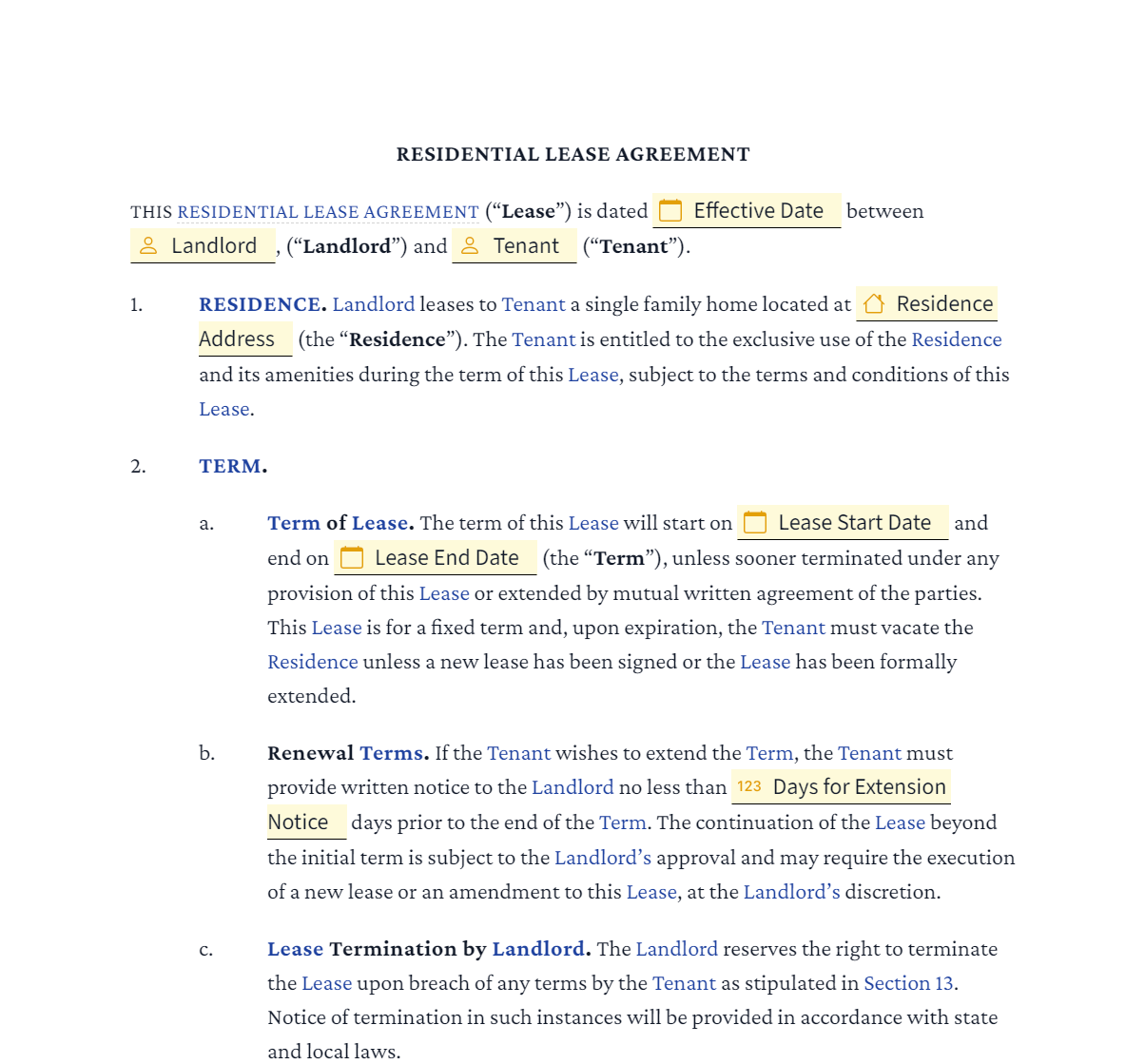 Residential Lease Agreement