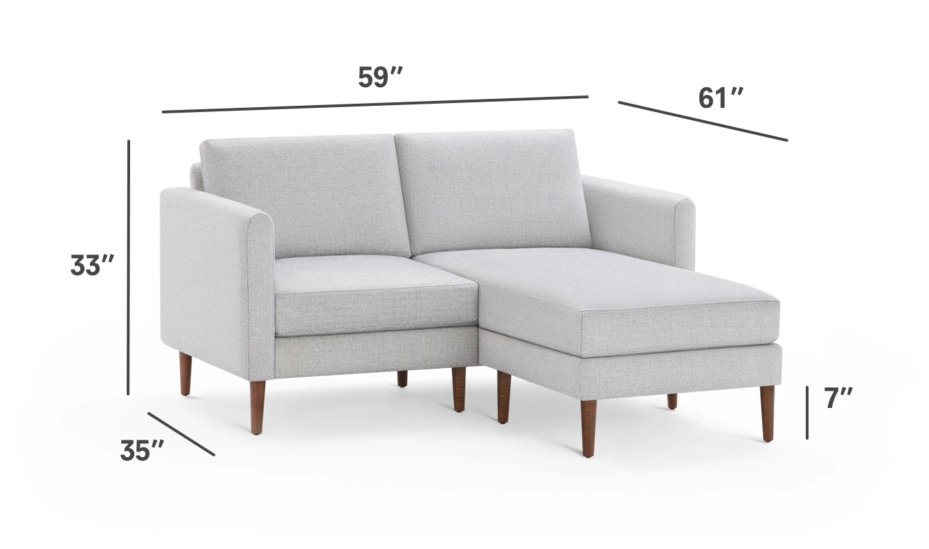 Modern Fabric Loveseat With Chaise Burrow