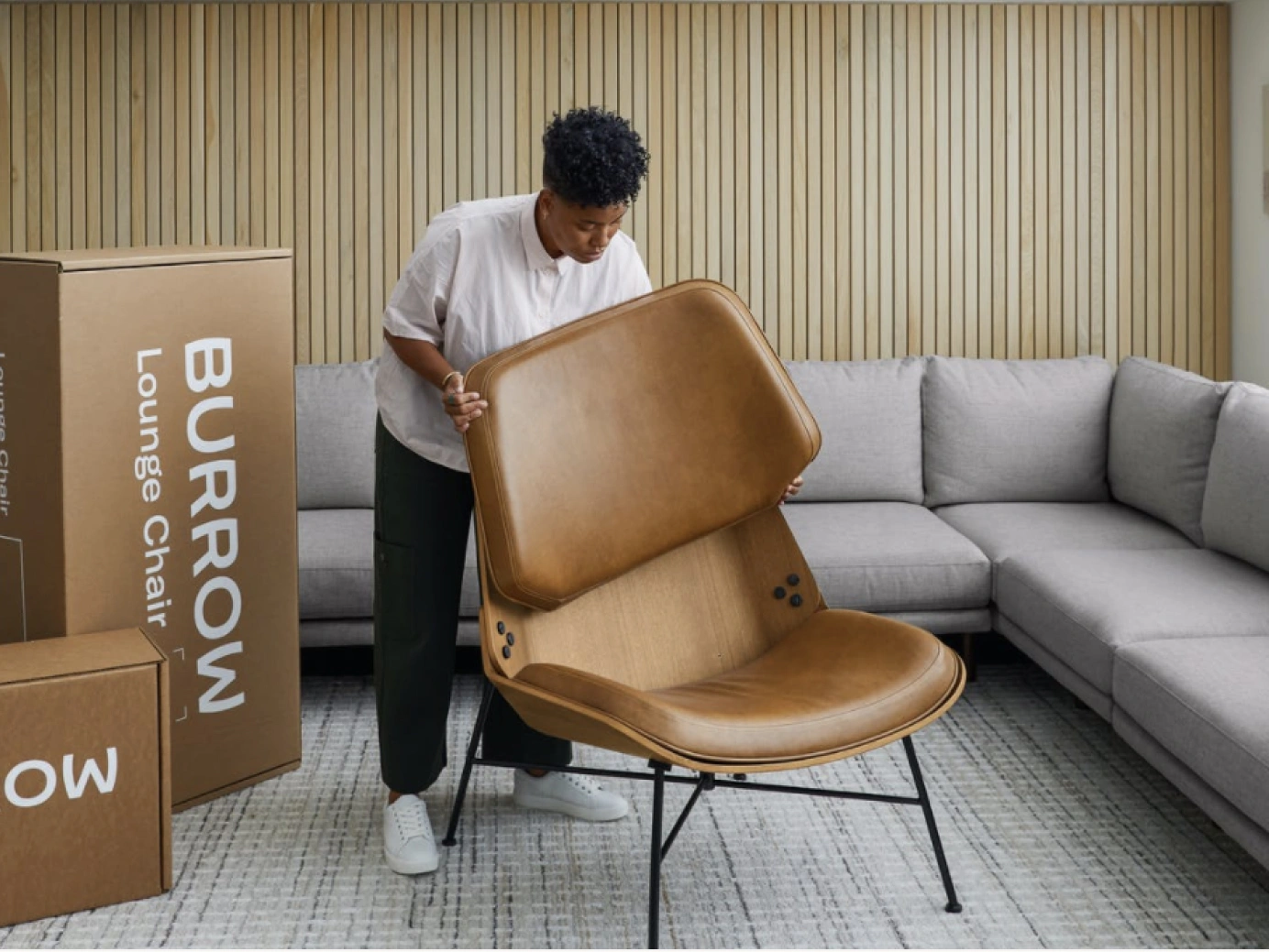 Living room with lounge chair hot sale