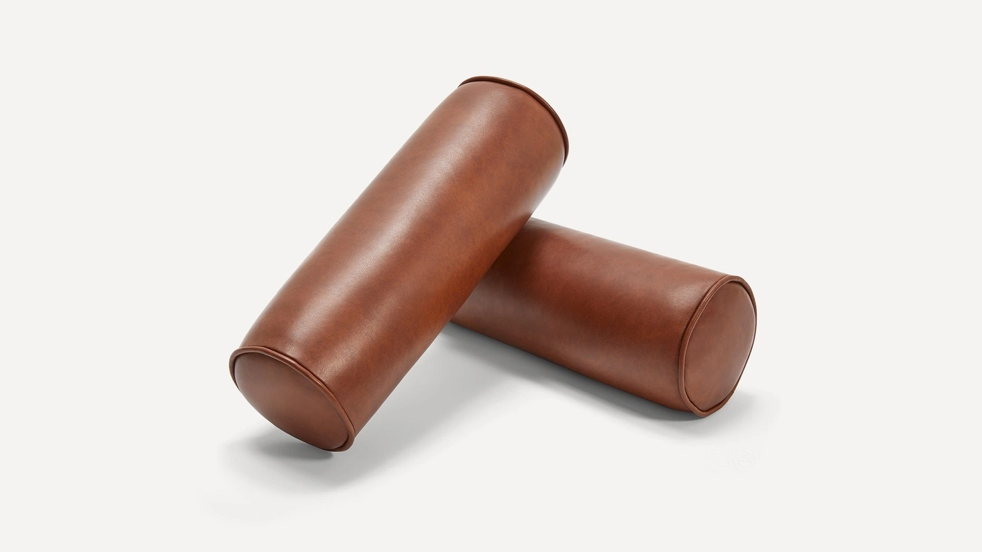 Nomad Leather Bolster Pillow Set of Two Burrow