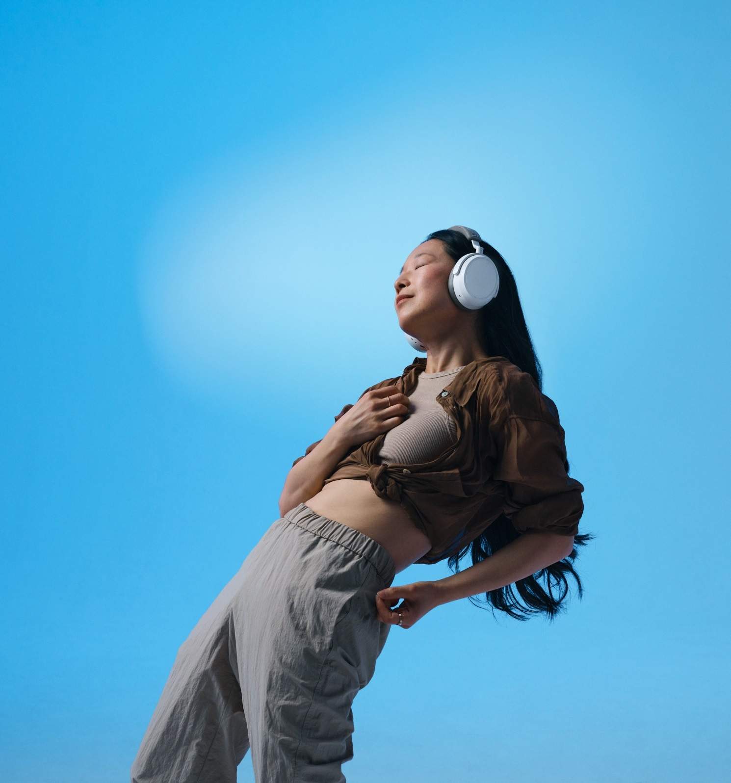 dancing with sennheiser headphones