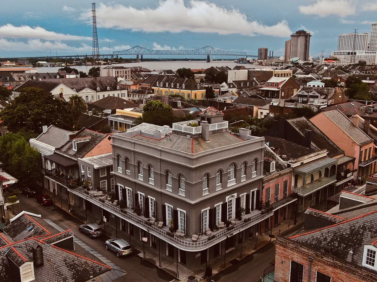 Aerial view of the mansion