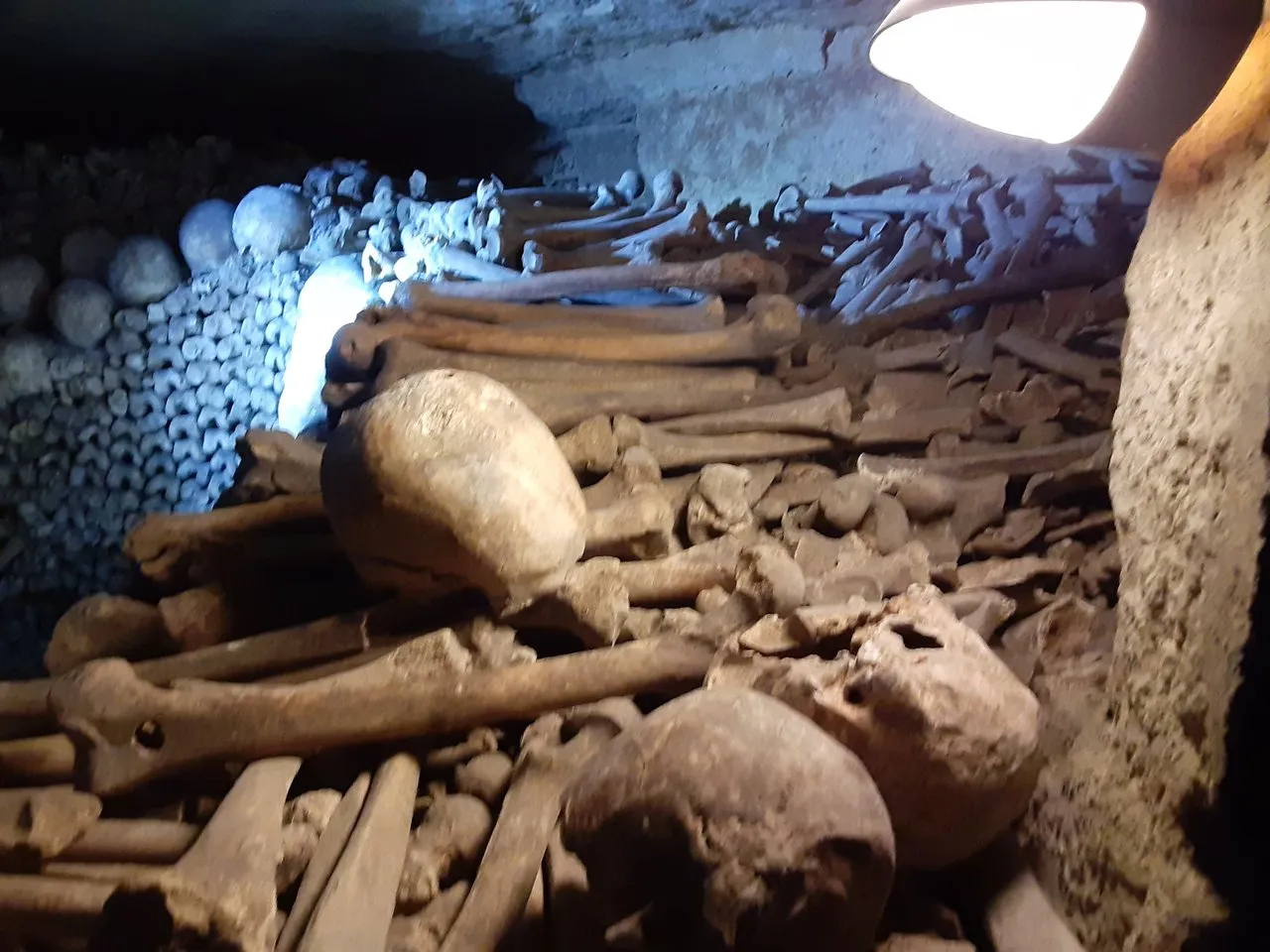 Human bones in the catacombs