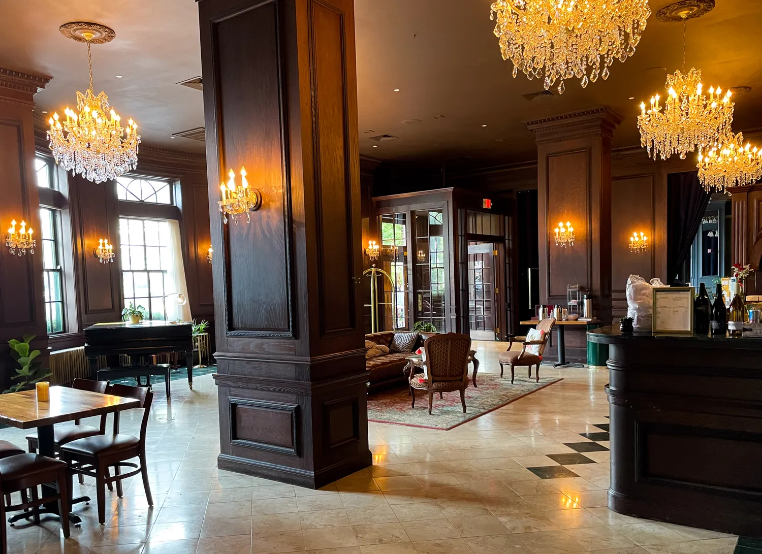 lobby of the Landmark Inn