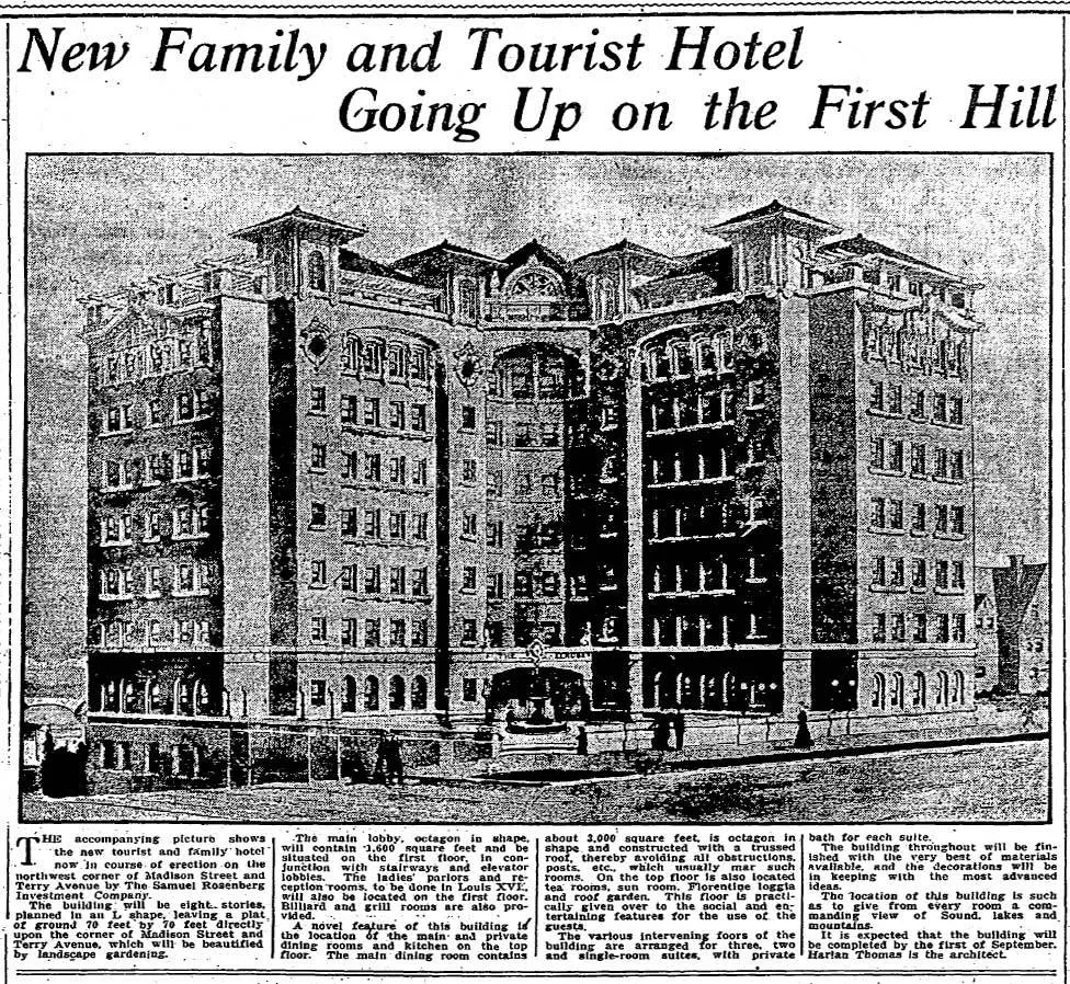 The Sorrento Hotel Newspaper Article April 5, 1908