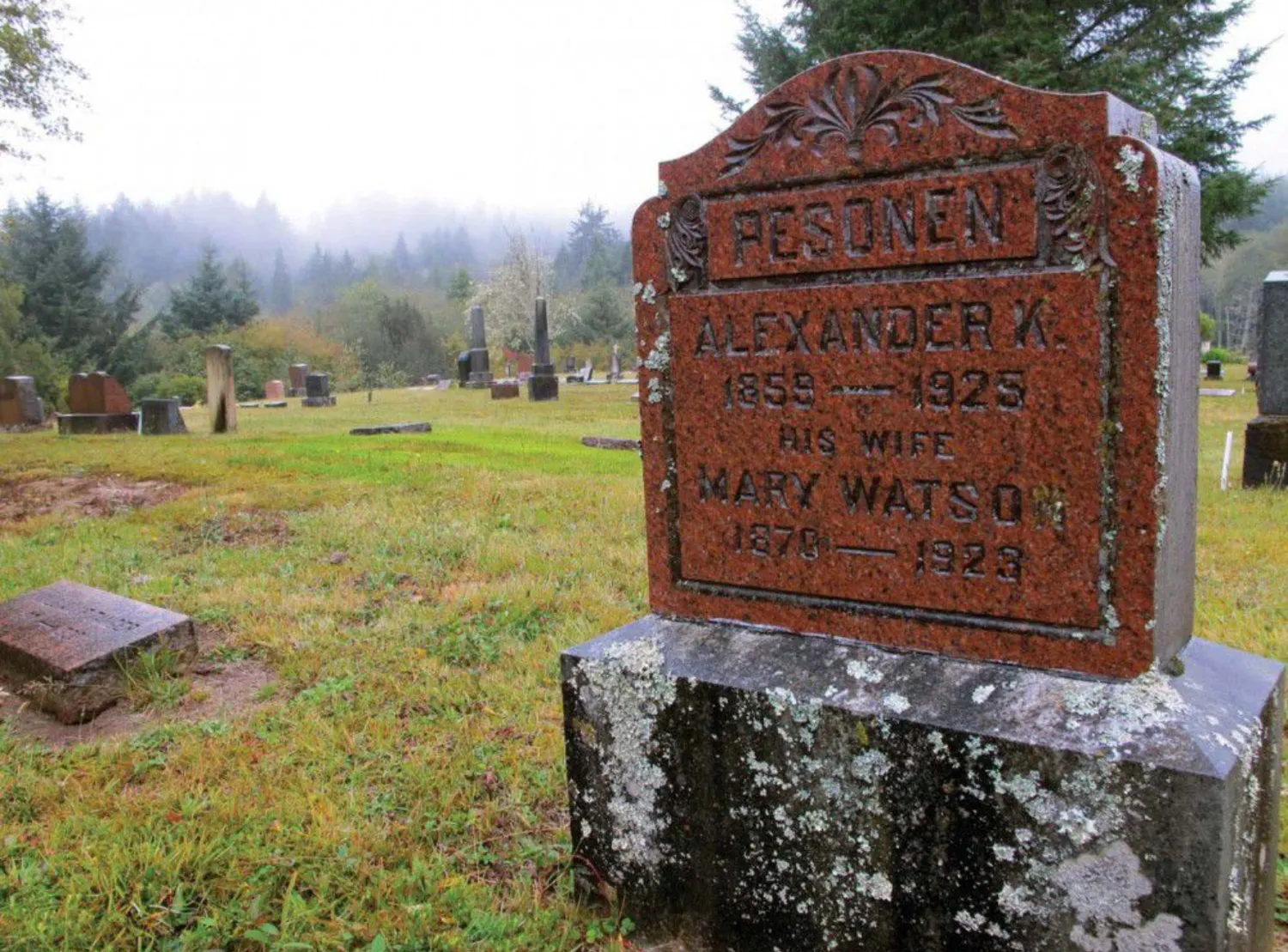 Alexander K. Pesonen and Mary Watson Pesonen Gravestone