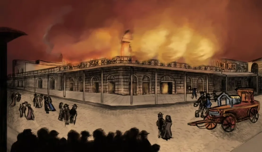 LaLaurie Mansion fire illustration