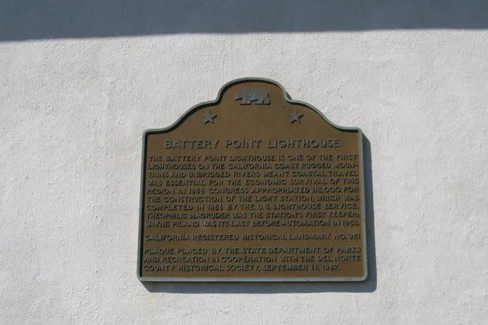 Battery Point Lighthouse Historic Marker