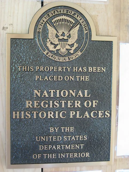 National Historic Registry Sign